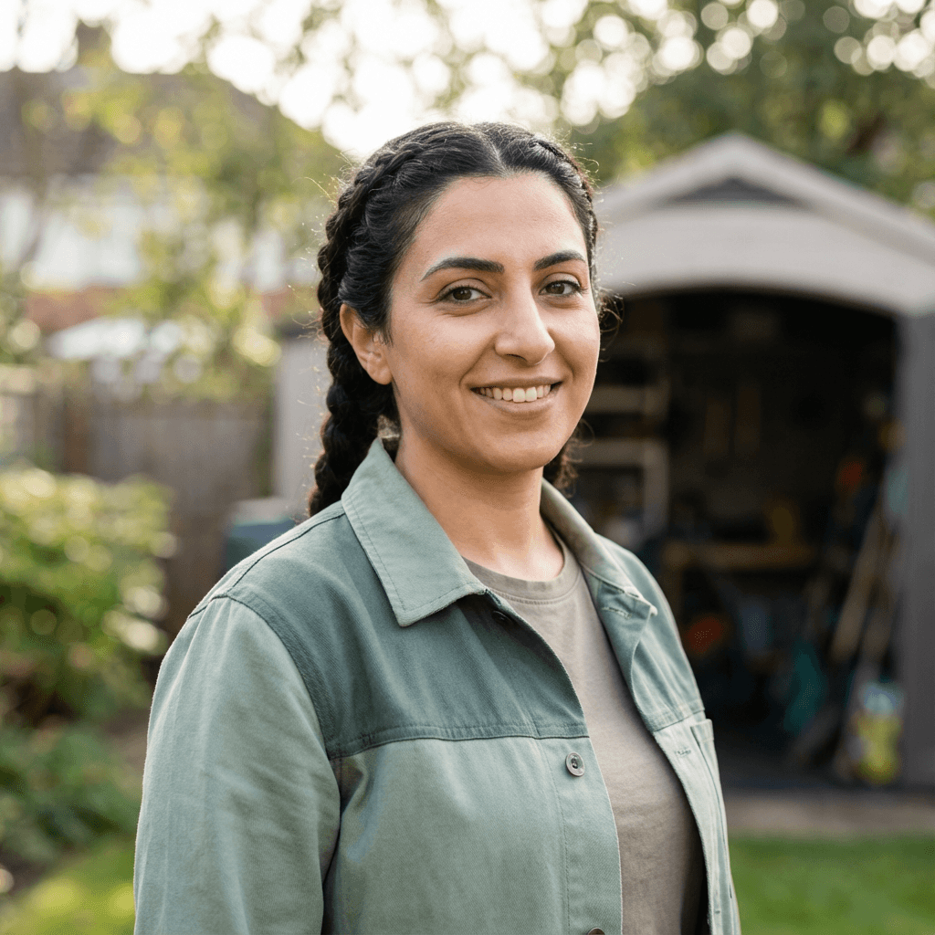 Fatima Al-Sayed relaxing in her renovated basement
