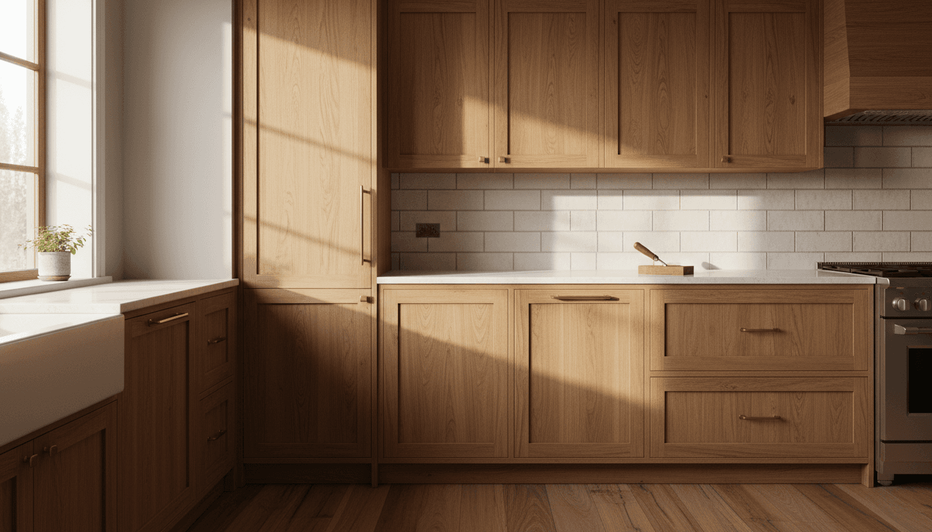 Newly renovated kitchen with custom cabinetry and quartz countertops