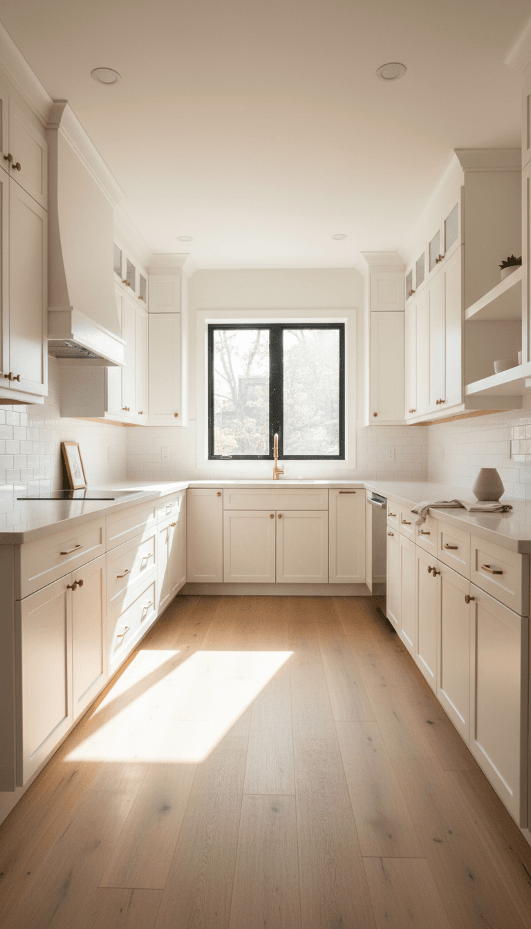 Finished kitchen renovation with new cabinets and countertops